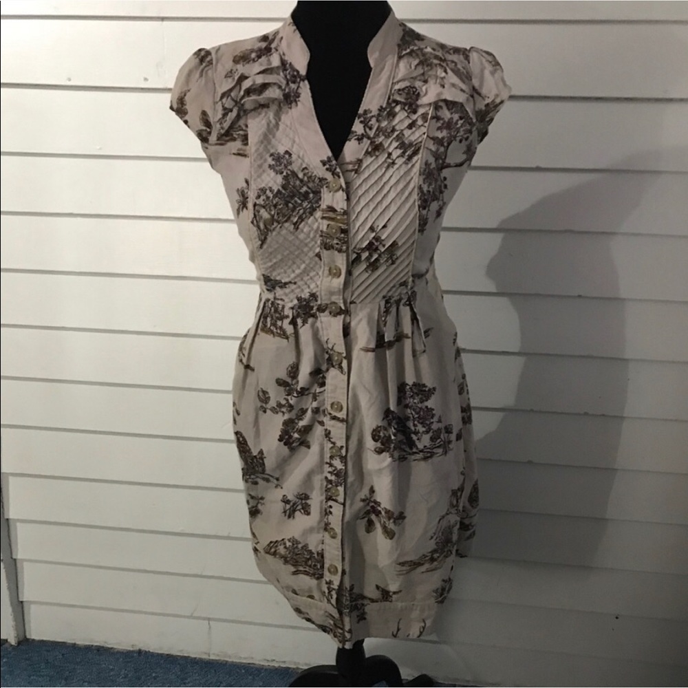 Anthro Creature Animal Print Dress Vintage Pinup